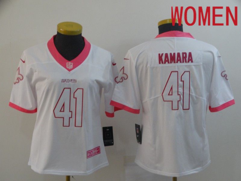 Women New Orleans Saints #41 Kamara White pink Nike Vapor Untouchable Limited Player NFL Jerseys->new york giants->NFL Jersey
